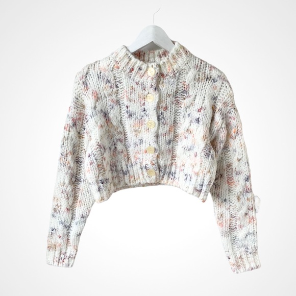 Urban Outfitters Cameron Confetti Cable Knit Crop Cardigan NWT - Picture 4 of 7